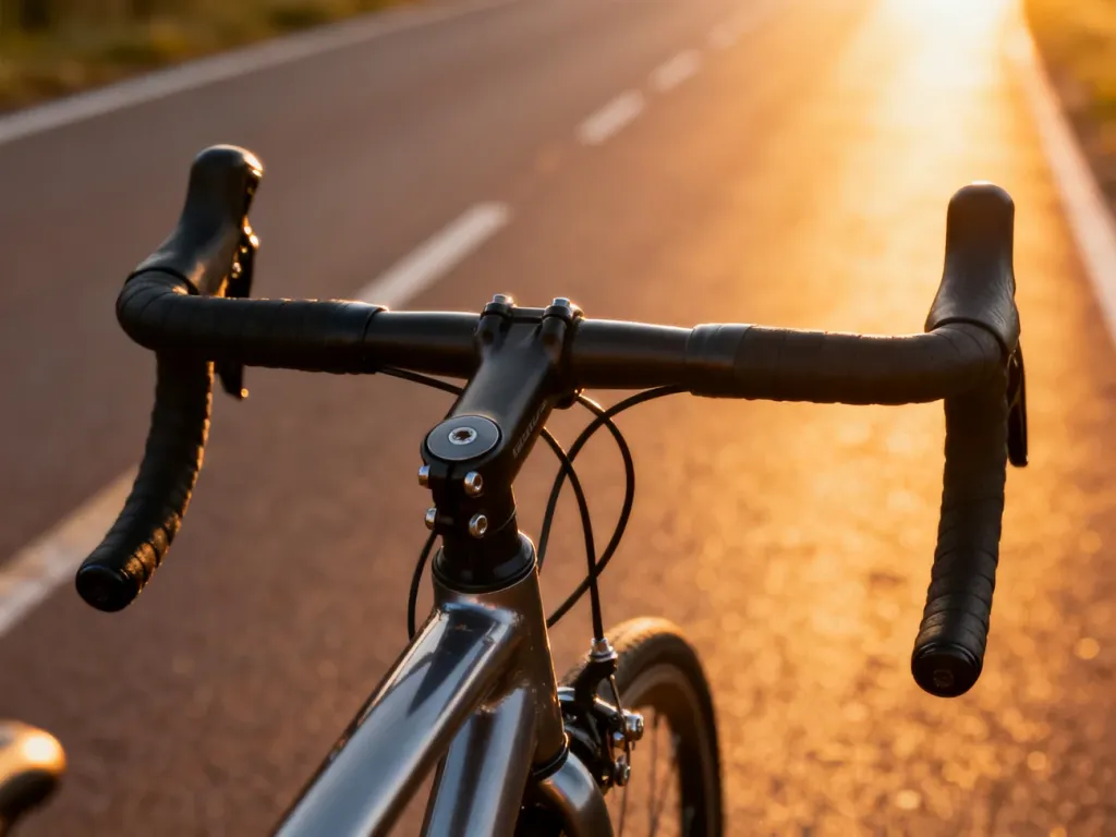 Ergonomiczne rogi rowerowe zamontowane na kierownicy, ukazujące sposób regulacji kąta nachylenia.